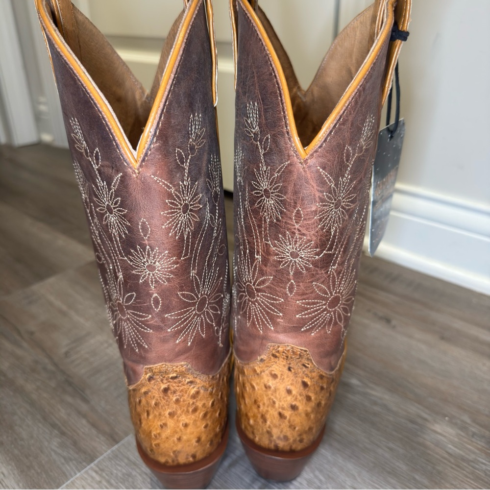Shyanne Daisie Exotic Ostrich Full Quill Western Cowboy Boots - Picture 9 of 13